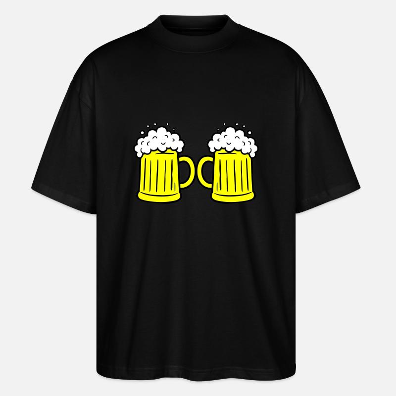 Bierglas Anstoßen - Stanley/Stella Oversized Unisex Bio T-Shirt Blaster 2.0 - Schwarz