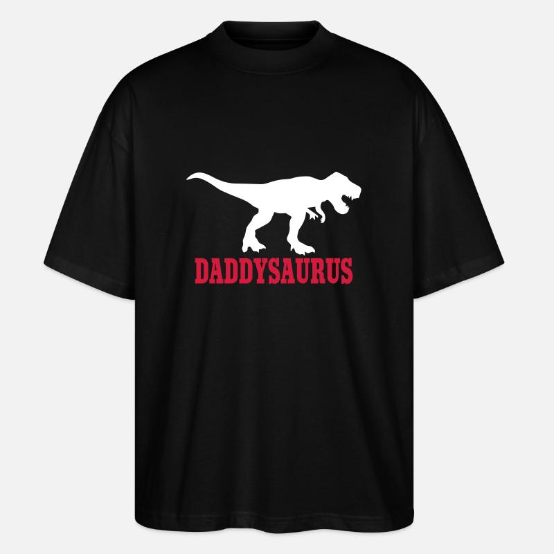 Daddy Saurus - Stanley/Stella Oversized Unisex Bio T-Shirt Blaster 2.0 - Schwarz