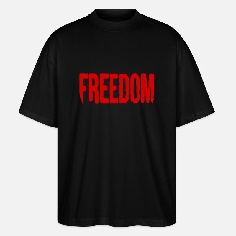 Freedom - Stanley/Stella Oversized Unisex Bio T-Shirt Blaster 2.0 - Schwarz
