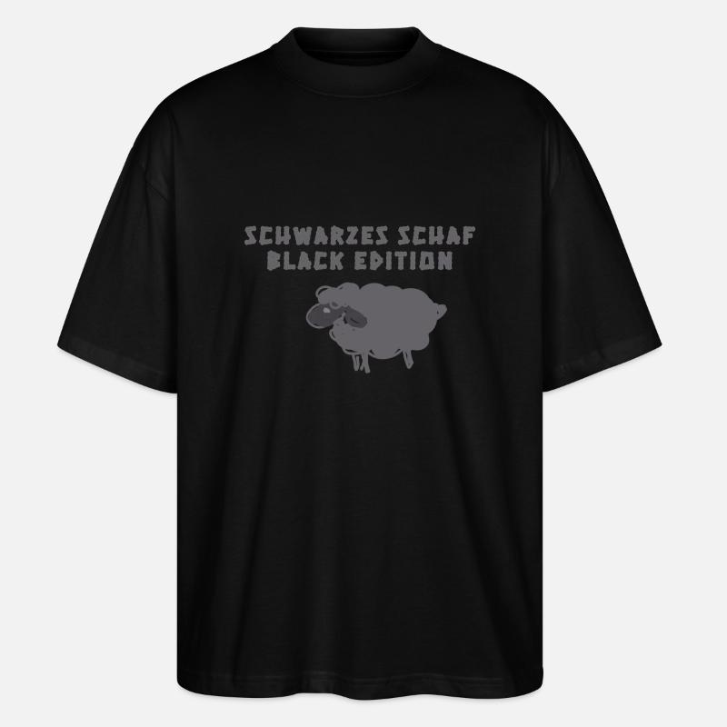 Black Sheep, Sheep, illustration - Stanley/Stella Oversized Unisex Organic T-shirt Blaster 2.0 - black