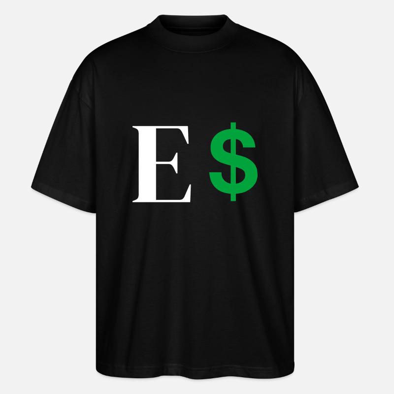 Lettre e dollar - T-shirt bio Blaster 2.0 coupe oversize Stanley/Stella Unisexe - noir