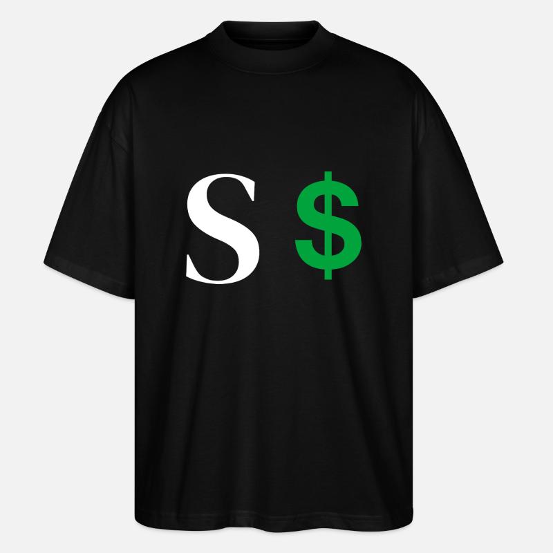 Buchstabe s Dollar - Stanley/Stella Oversized Unisex Bio T-Shirt Blaster 2.0 - Schwarz