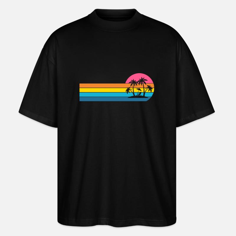 Insel Palmen - Stanley/Stella Oversized Unisex Bio T-Shirt Blaster 2.0 - Schwarz