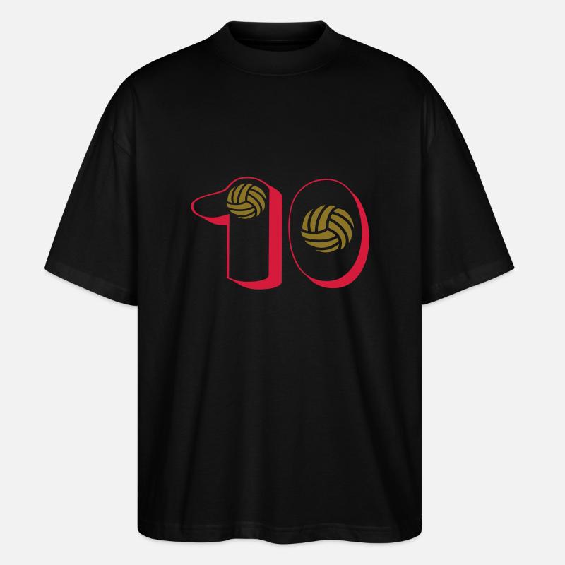 Nummer 10 Volleyball-Spieler - Stanley/Stella Oversized Unisex Bio T-Shirt Blaster 2.0 - Schwarz