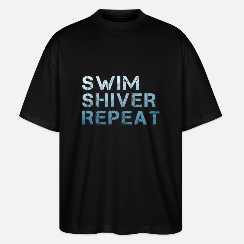 Bain de glace Baignade du Nouvel An Natation Frissonner Répéter - T-shirt bio Blaster 2.0 coupe oversize Stanley/Stella Unisexe - noir