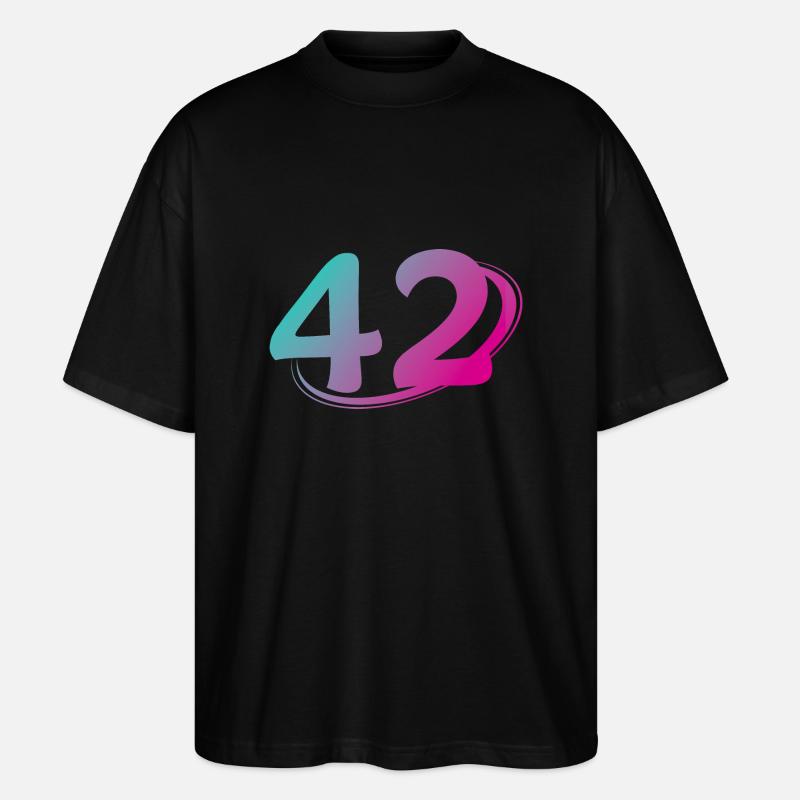 Nummer 42 mehrfarbig - Stanley/Stella Oversized Unisex Bio T-Shirt Blaster 2.0 - Schwarz