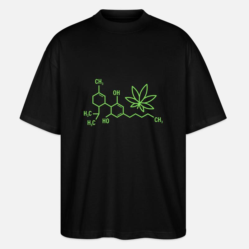 THC-Formel mit Cannabisblättern - Stanley/Stella Oversized Unisex Bio T-Shirt Blaster 2.0 - Schwarz