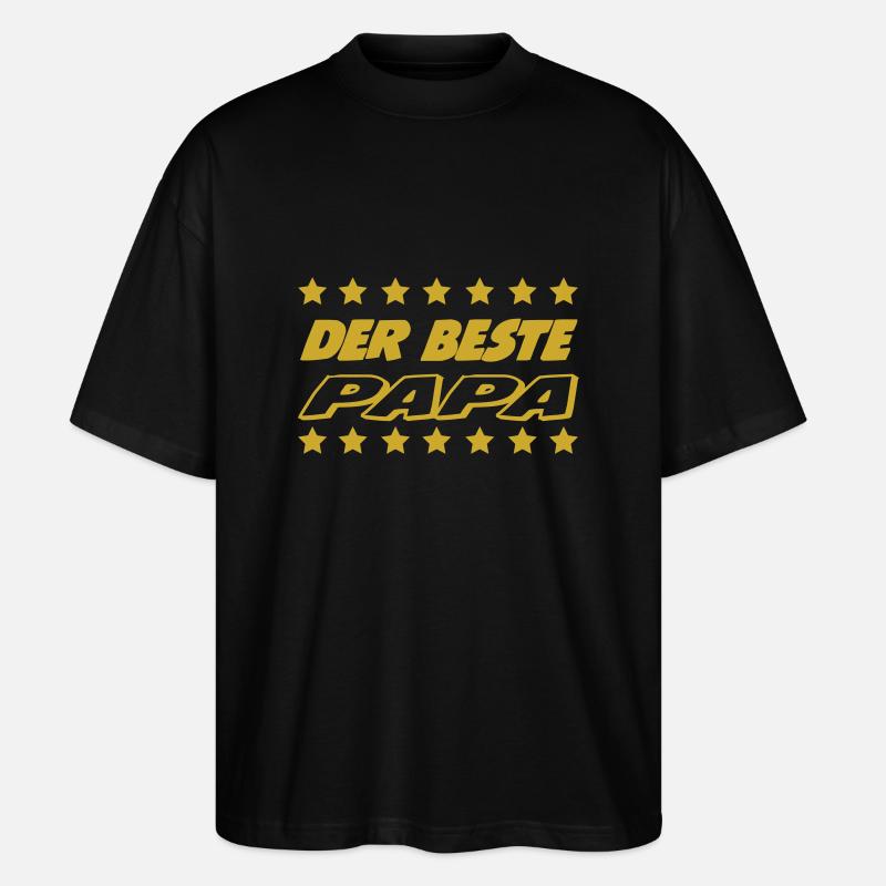 DER BESTE PAPA - Stanley/Stella Oversized Unisex Bio T-Shirt Blaster 2.0 - Schwarz