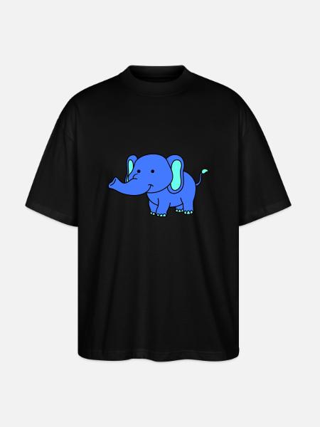 elephant - Stanley/Stella Oversized Unisex Organic T-shirt Blaster 2.0 - black