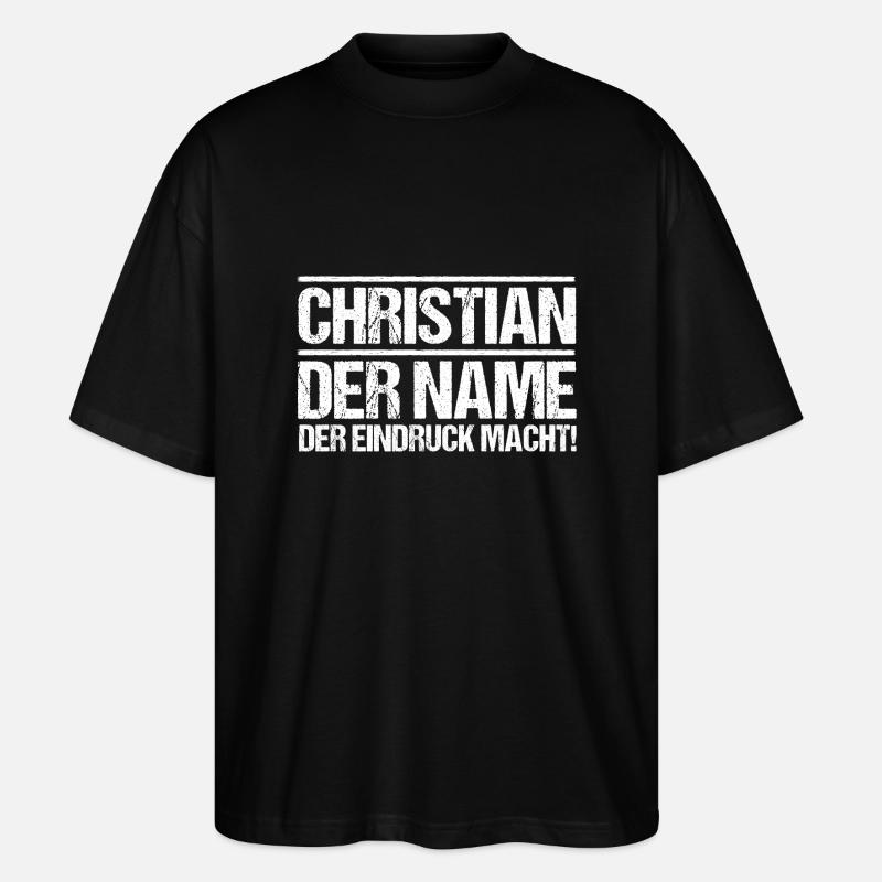 Prénom Chris Christian - T-shirt bio Blaster 2.0 coupe oversize Stanley/Stella Unisexe - noir