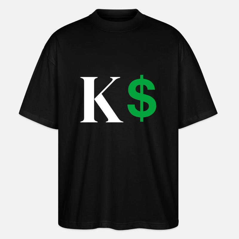 Lettre k dollar - T-shirt bio Blaster 2.0 coupe oversize Stanley/Stella Unisexe - noir