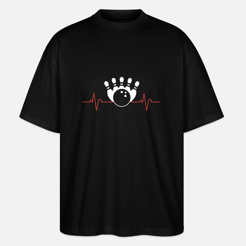 Bowling-Herzschlag - Stanley/Stella Oversized Unisex Bio T-Shirt Blaster 2.0 - Schwarz