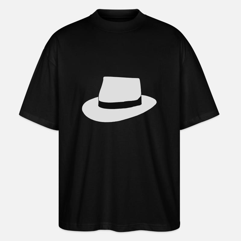 white hat - Stanley/Stella Oversized Unisex Organic T-shirt Blaster 2.0 - black