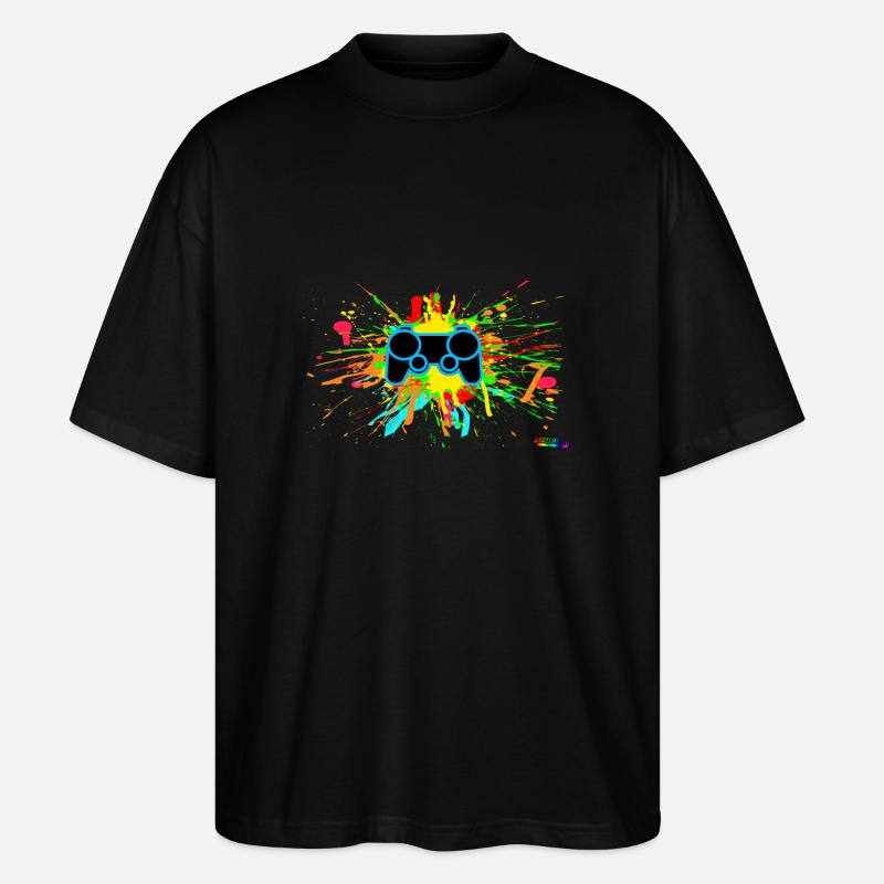 Graffiti-Controller Splatter - Stanley/Stella Oversized Unisex Bio T-Shirt Blaster 2.0 - Schwarz