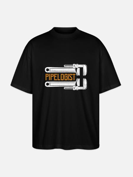 Pipelogist Pipefitter Wrench Plumber - Stanley/Stella Oversized Unisex Organic T-shirt Blaster 2.0 - black