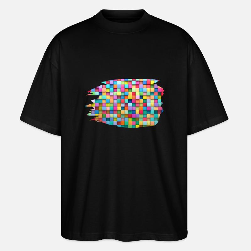 Bunte Blöcke - Stanley/Stella Oversized Unisex Bio T-Shirt Blaster 2.0 - Schwarz
