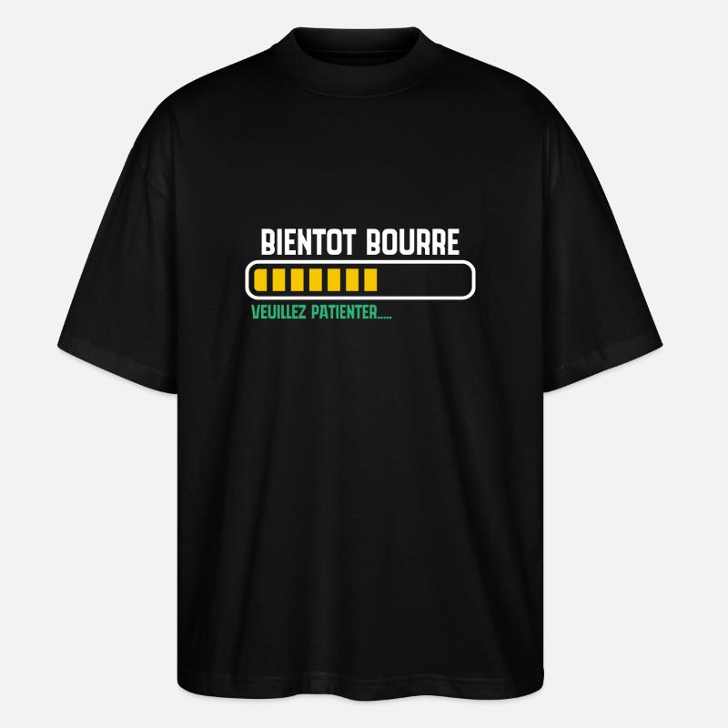 Bald betrunken, bitte warten... - Stanley/Stella Oversized Unisex Bio T-Shirt Blaster 2.0 - Schwarz