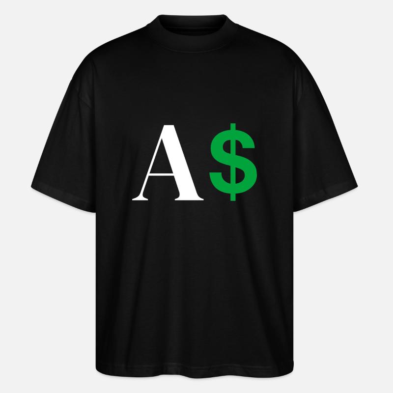 Dollar-Buchstabe - Stanley/Stella Oversized Unisex Bio T-Shirt Blaster 2.0 - Schwarz