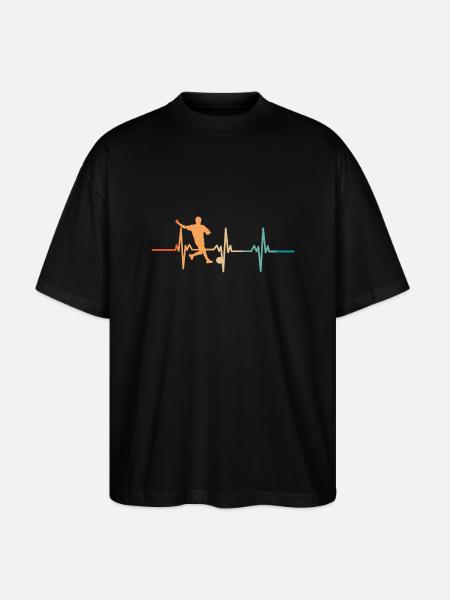 Fußball-Herzschlag - Stanley/Stella Oversized Unisex Bio T-Shirt Blaster 2.0 - Schwarz