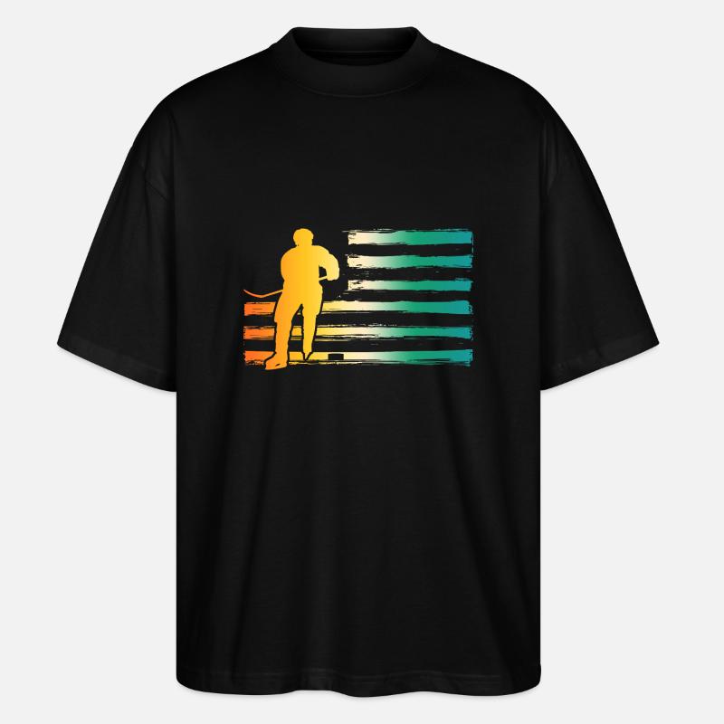 Eishockeyspieler Eishockey - Stanley/Stella Oversized Unisex Bio T-Shirt Blaster 2.0 - Schwarz