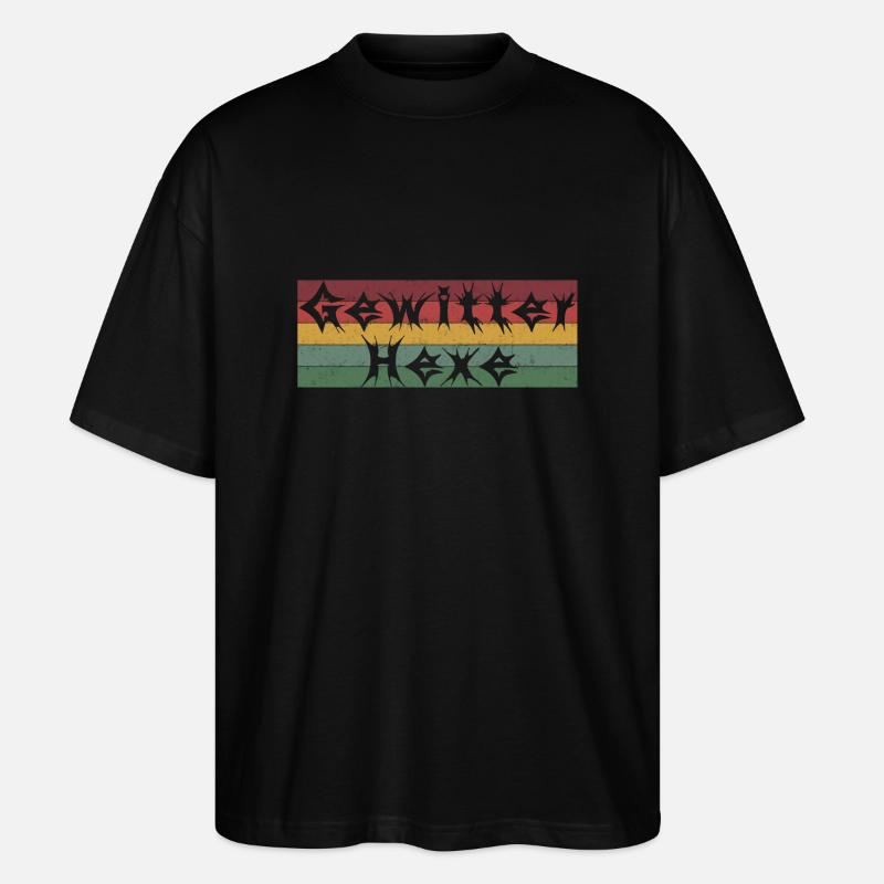 Gewitterhexe (bunt) - Stanley/Stella Oversized Unisex Bio T-Shirt Blaster 2.0 - Schwarz