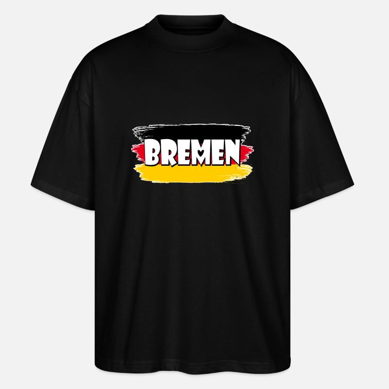Bremen Deutschland Flagge - Stanley/Stella Oversized Unisex Bio T-Shirt Blaster 2.0 - Schwarz
