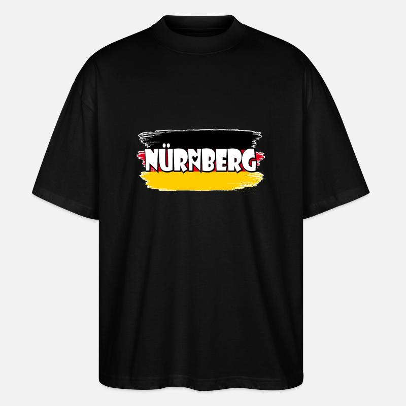 Nürnberg Deutschland Flagge - Stanley/Stella Oversized Unisex Bio T-Shirt Blaster 2.0 - Schwarz