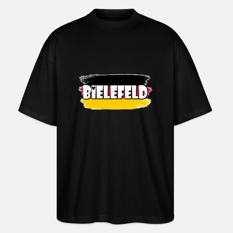 Bielefeld Deutschland Flagge - Stanley/Stella Oversized Unisex Bio T-Shirt Blaster 2.0 - Schwarz