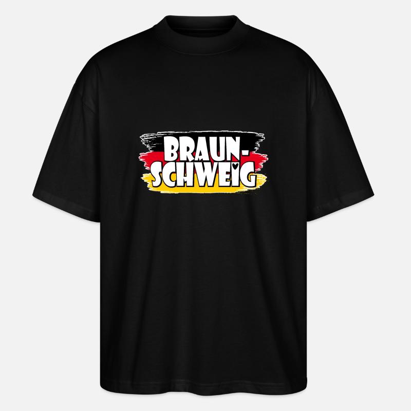 Braunschweig Deutschland Flagge - Stanley/Stella Oversized Unisex Bio T-Shirt Blaster 2.0 - Schwarz
