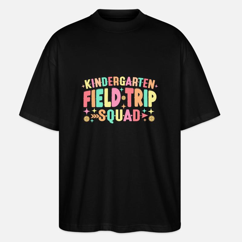 Kindergarten Field Trip Squad - Stanley/Stella Oversized Unisex Organic T-shirt Blaster 2.0 - black