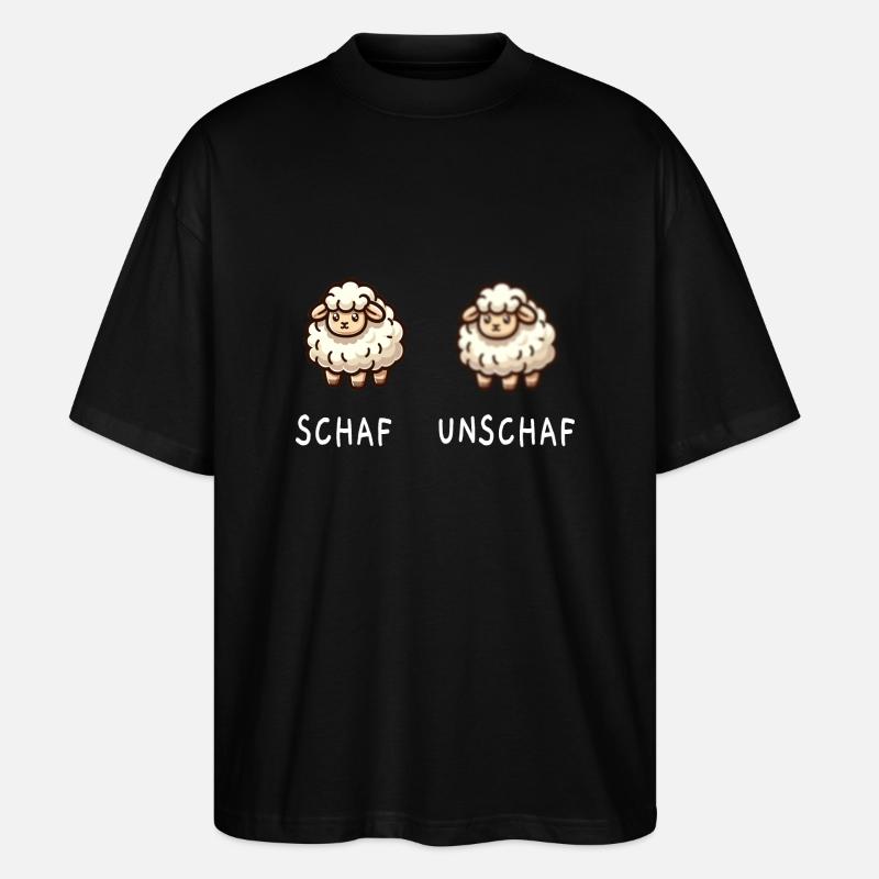 Schaf und unschaf - Stanley/Stella Oversized Unisex Bio T-Shirt Blaster 2.0 - Schwarz