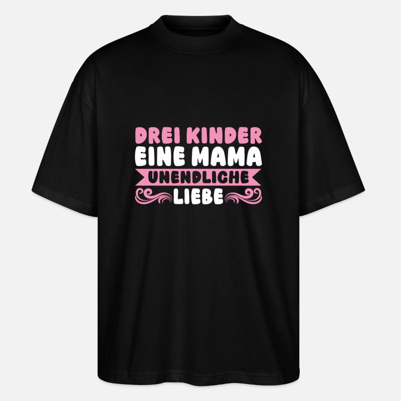 Maman de 3 enfants - T-shirt bio Blaster 2.0 coupe oversize Stanley/Stella Unisexe - noir