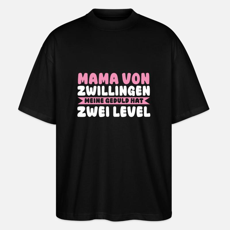 Mama Von Zwillingen - Stanley/Stella Oversized Unisex Bio T-Shirt Blaster 2.0 - Schwarz