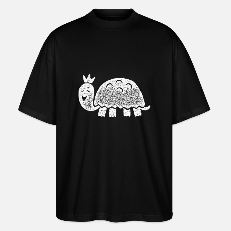 lachende Schildkröte mit Krone - Stanley/Stella Oversized Unisex Bio T-Shirt Blaster 2.0 - Schwarz
