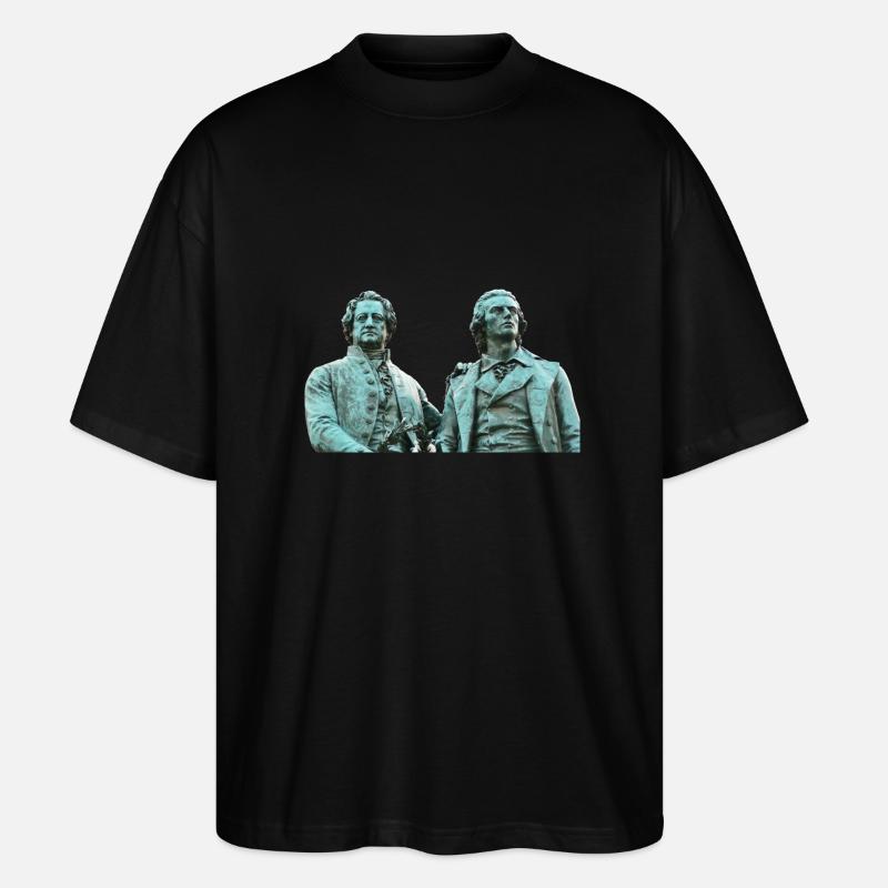 Weimar Göthe Schiller monument - Stanley/Stella Oversized Unisex Organic T-shirt Blaster 2.0 - black
