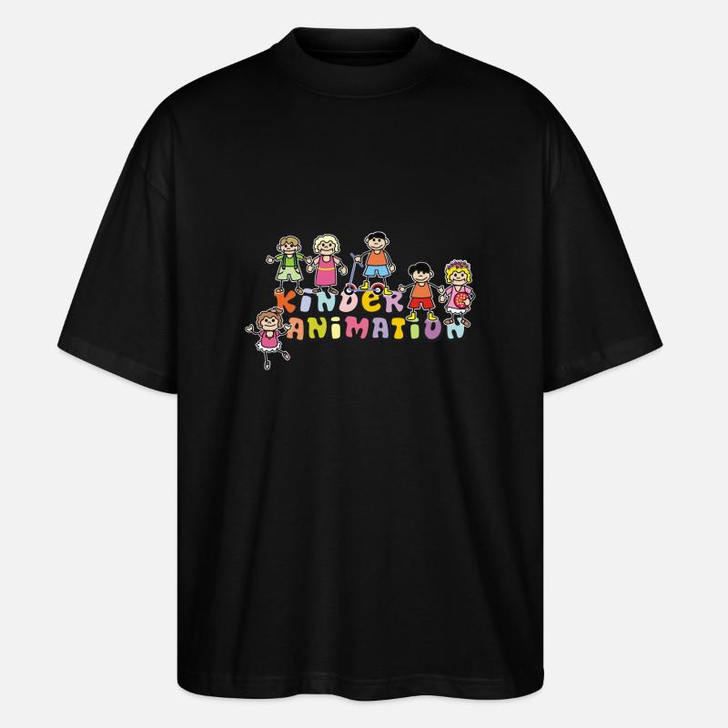 Vom Grafik Designer--- Kinderanimation - Stanley/Stella Oversized Unisex Bio T-Shirt Blaster 2.0 - Schwarz