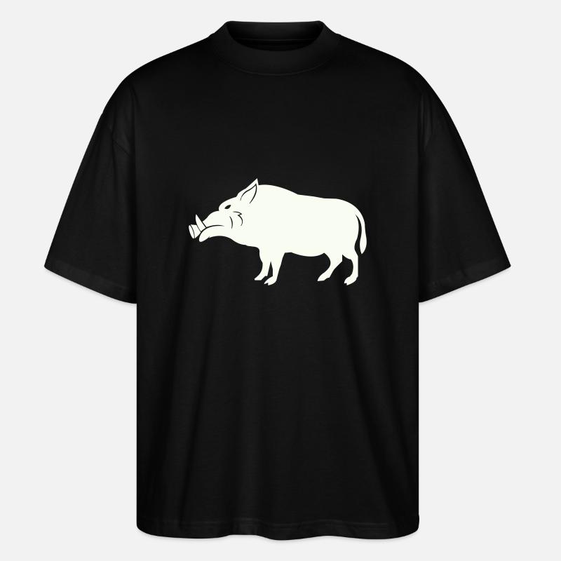 wildschwein - Stanley/Stella Oversized Unisex Bio T-Shirt Blaster 2.0 - Schwarz