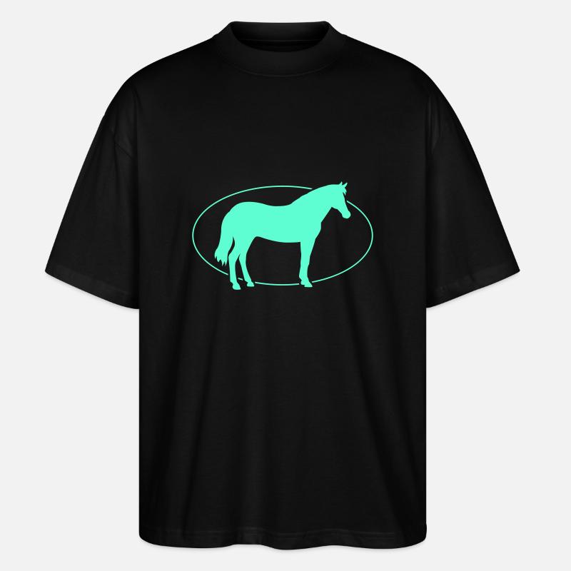 Pferd Horse - Stanley/Stella Oversized Unisex Bio T-Shirt Blaster 2.0 - Schwarz
