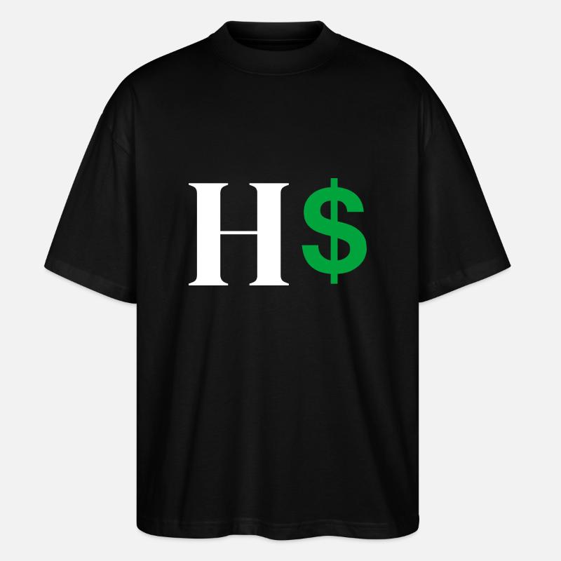 Buchstabe h Dollar - Stanley/Stella Oversized Unisex Bio T-Shirt Blaster 2.0 - Schwarz