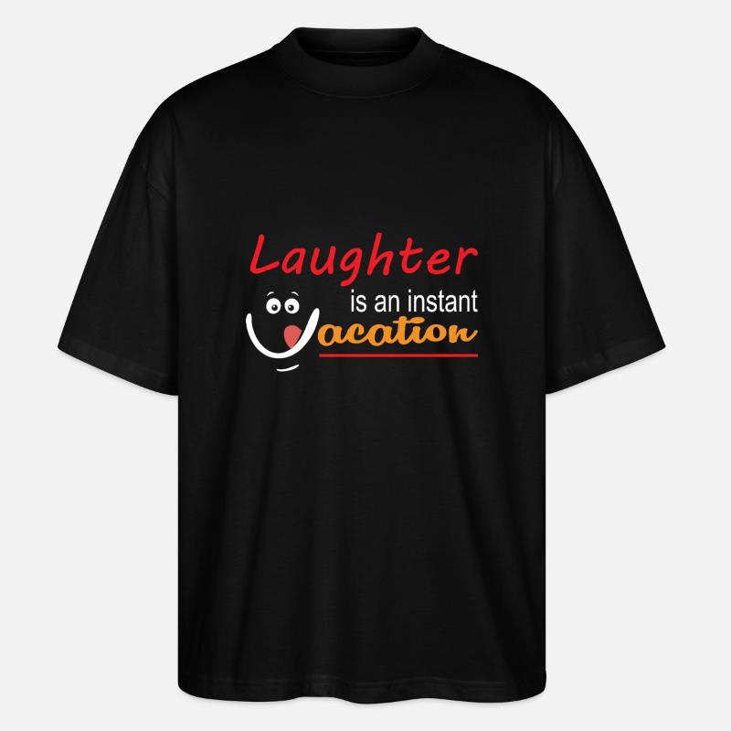 Lachen ist ein Kurzurlaub - Stanley/Stella Oversized Unisex Bio T-Shirt Blaster 2.0 - Schwarz
