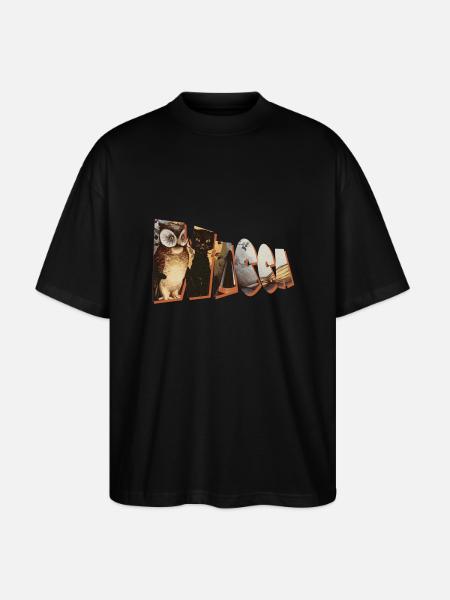 wicca lettering owl cat broom - Stanley/Stella Oversized Unisex Organic T-shirt Blaster 2.0 - black