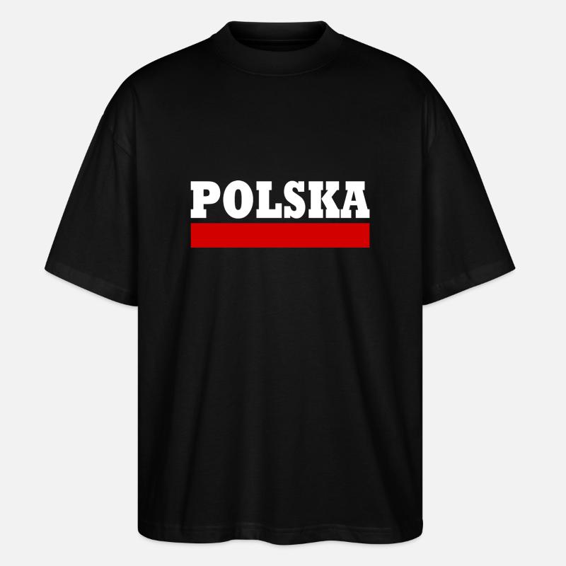 Polska - Stanley/Stella Oversized Unisex Bio T-Shirt Blaster 2.0 - Schwarz