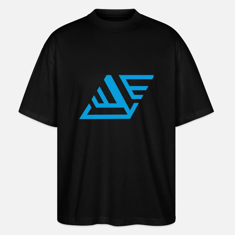 "geometrischem Print Blau" - Stanley/Stella Oversized Unisex Bio T-Shirt Blaster 2.0 - Schwarz
