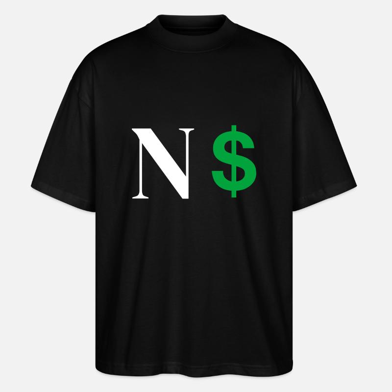 Buchstabe n Dollar - Stanley/Stella Oversized Unisex Bio T-Shirt Blaster 2.0 - Schwarz