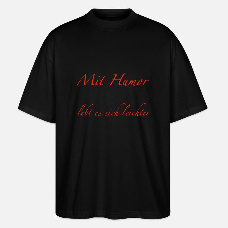 mit Humor - Stanley/Stella Oversized Unisex Bio T-Shirt Blaster 2.0 - Schwarz