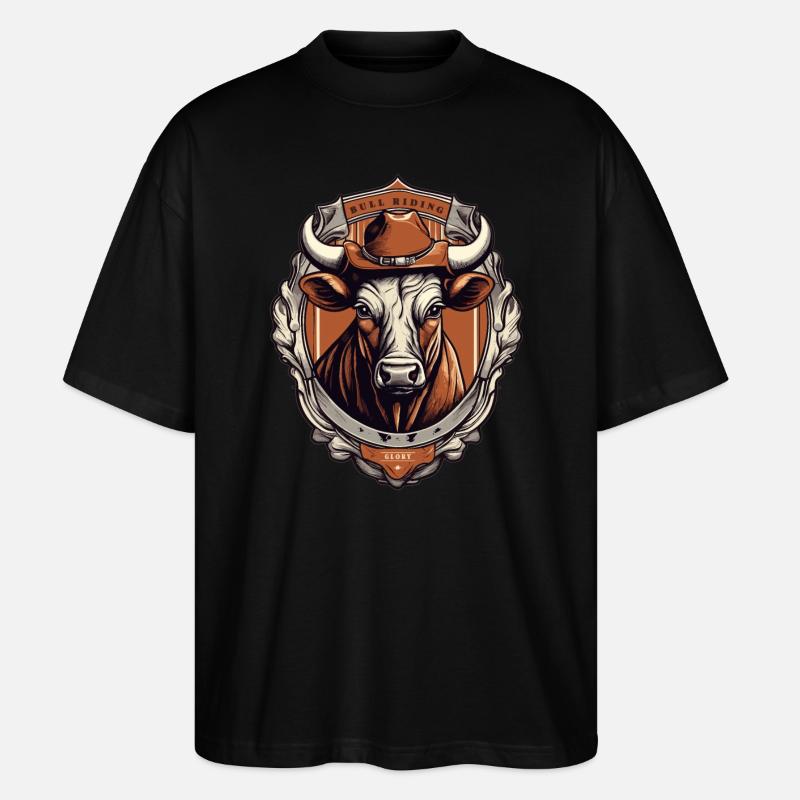 Cavalier de taureau de cow-boy - T-shirt bio Blaster 2.0 coupe oversize Stanley/Stella Unisexe - noir