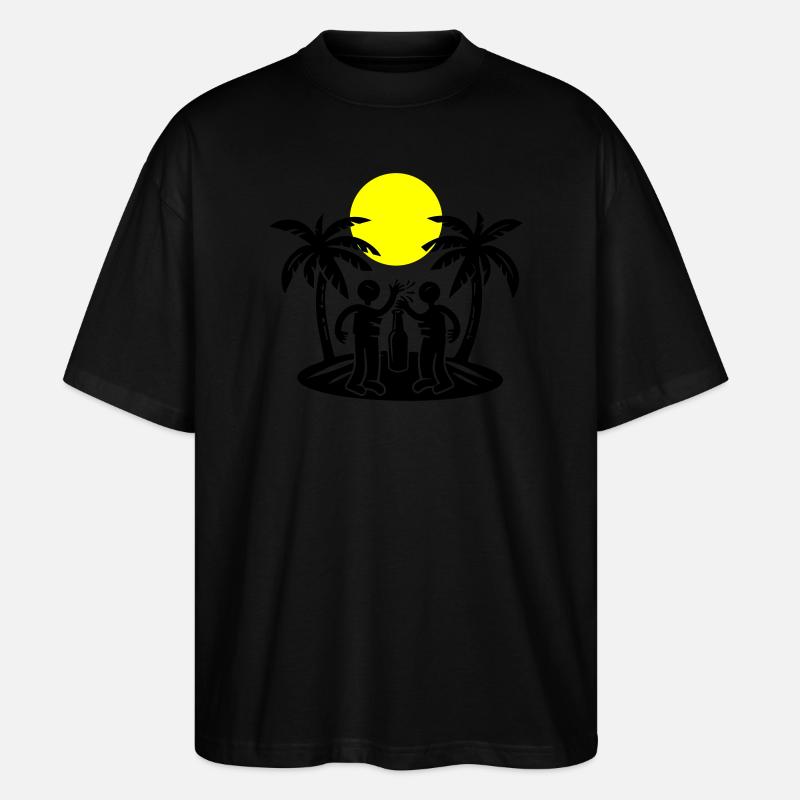 Insel Strand Party Drinking - Stanley/Stella Oversized Unisex Bio T-Shirt Blaster 2.0 - Schwarz