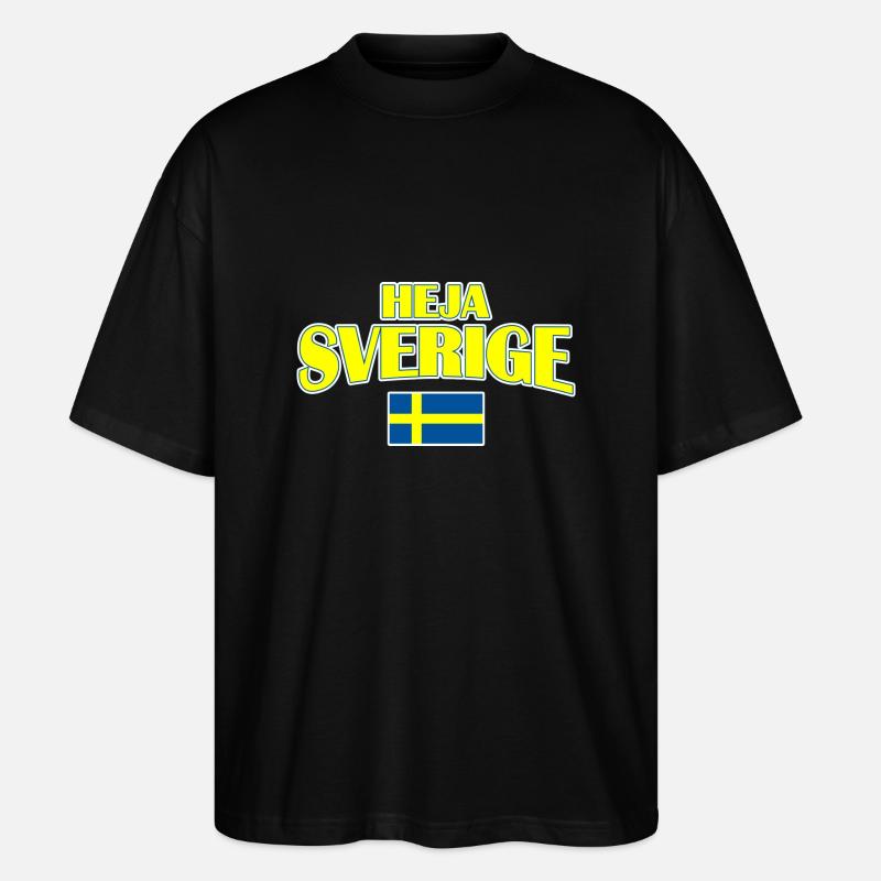 Heja Sverige - Stanley/Stella Oversized Unisex Bio T-Shirt Blaster 2.0 - Schwarz