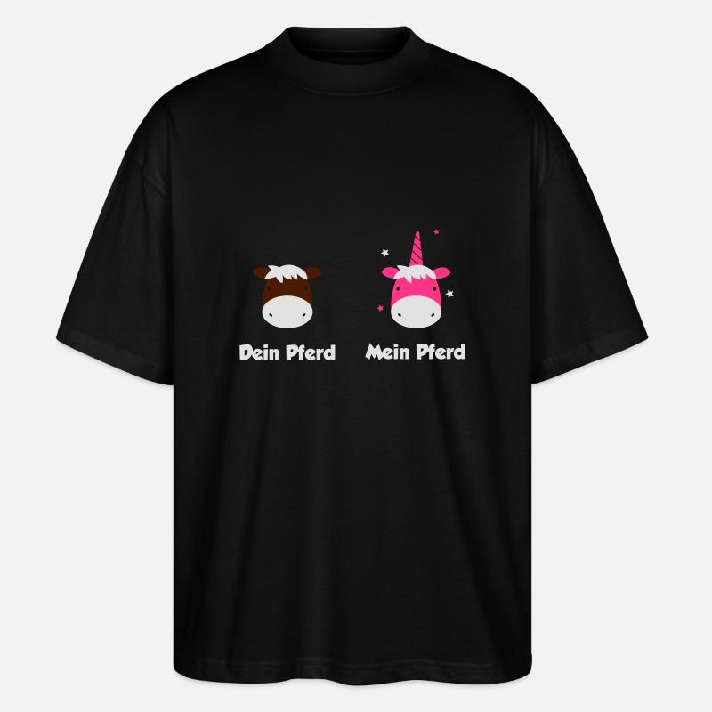 Dein Pferd - Mein Pferd - Stanley/Stella Oversized Unisex Bio T-Shirt Blaster 2.0 - Schwarz