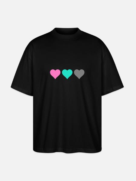 heart - Stanley/Stella Oversized Unisex Organic T-shirt Blaster 2.0 - black